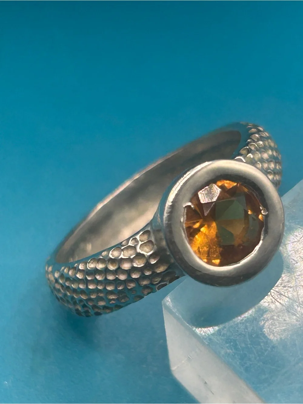Vintage Signed Karel Sterling & Gemstone Ring Estate Find SZ 6 Rare Estate Find